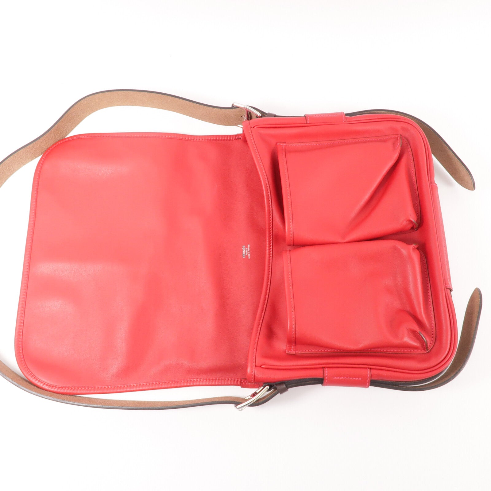 HERMES Swift皮革Brada 30肩背袋Rouge Tomate