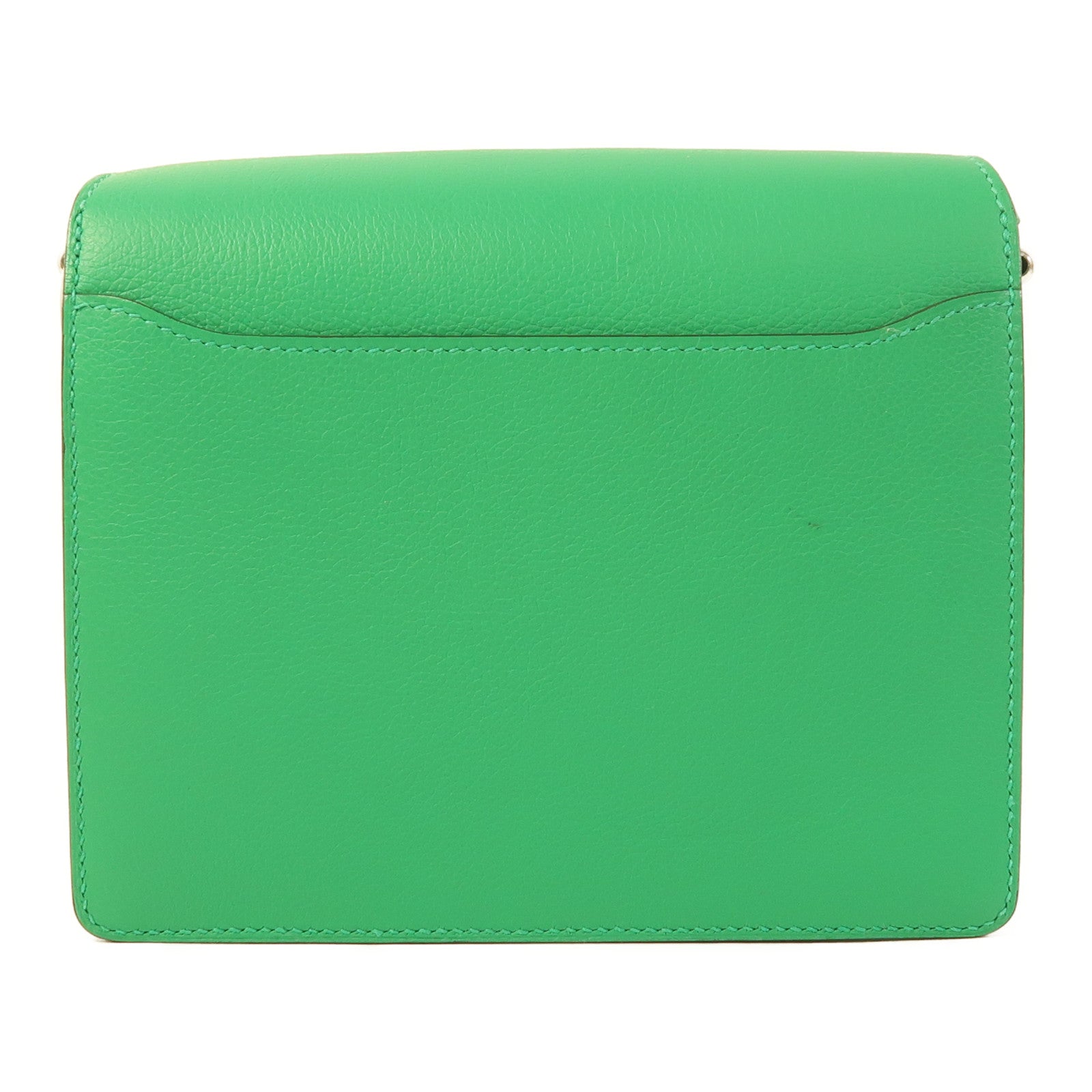HERMES Evercolor皮革Roulis Mini銀扣肩背袋Menthe