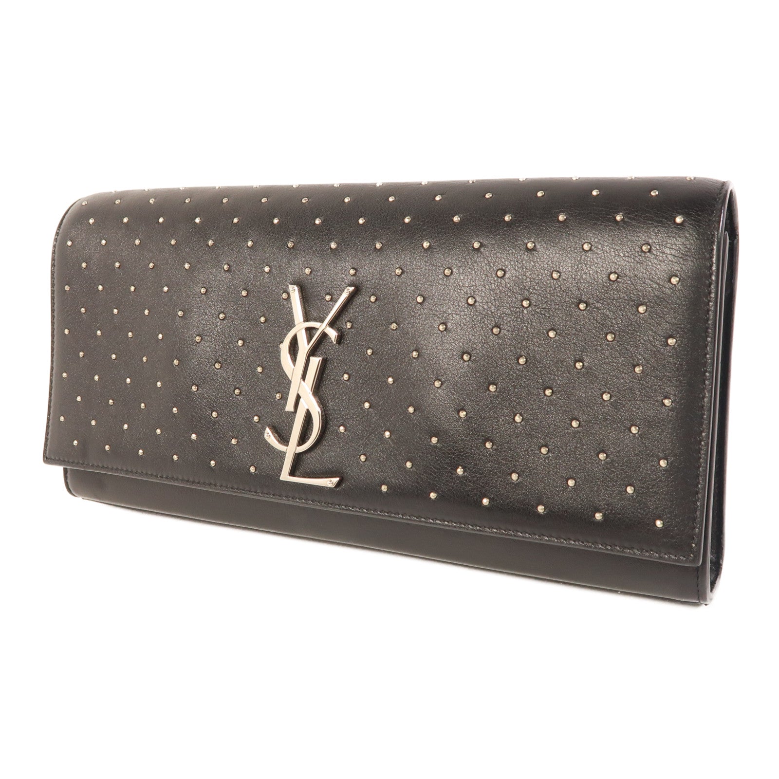 SAINT LAURENT YSL SHW Clutch Bag 332643 Calfskin Leather Black