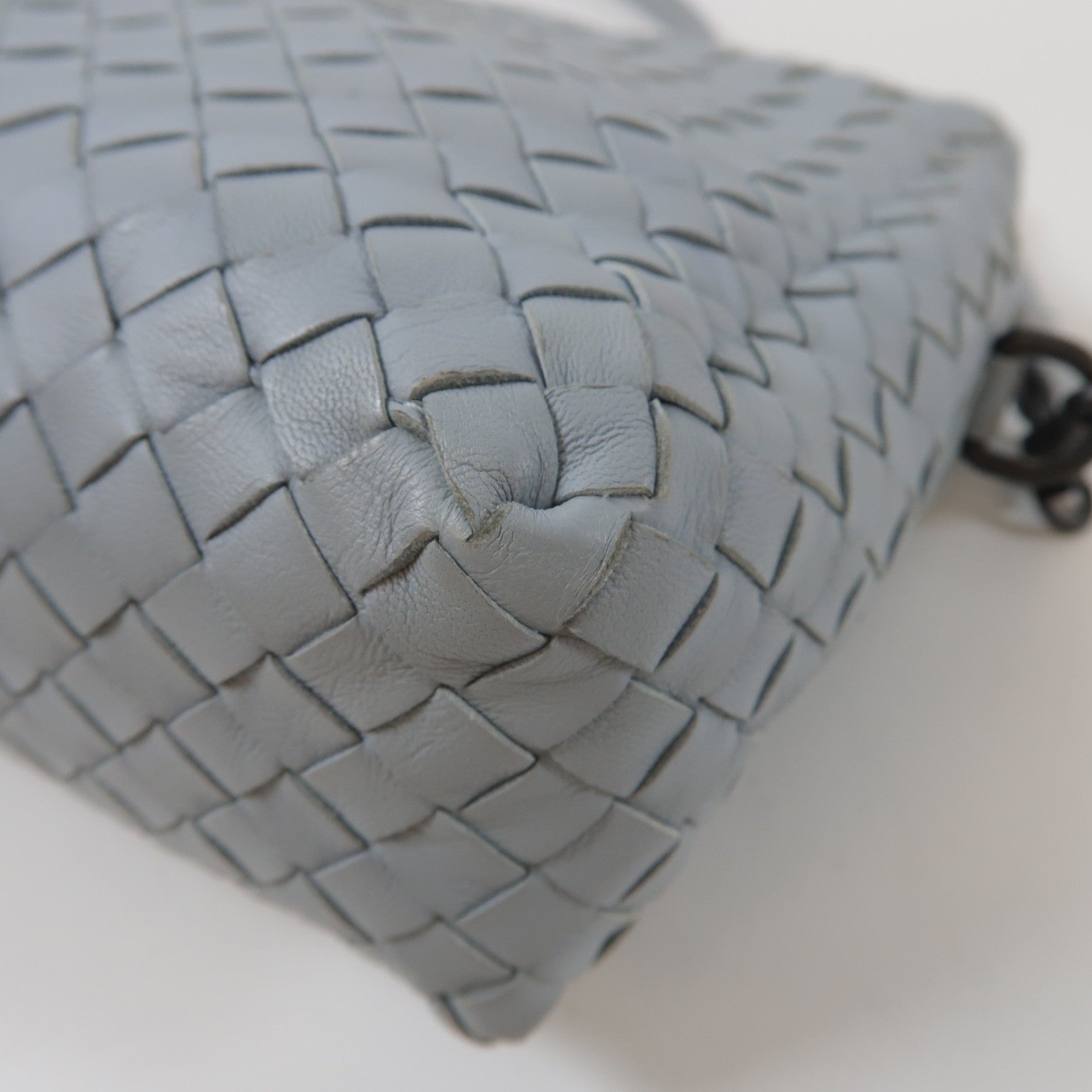 BOTTEGA VENETA 織紋羊皮皮革Shoulder Bag肩背袋藍色