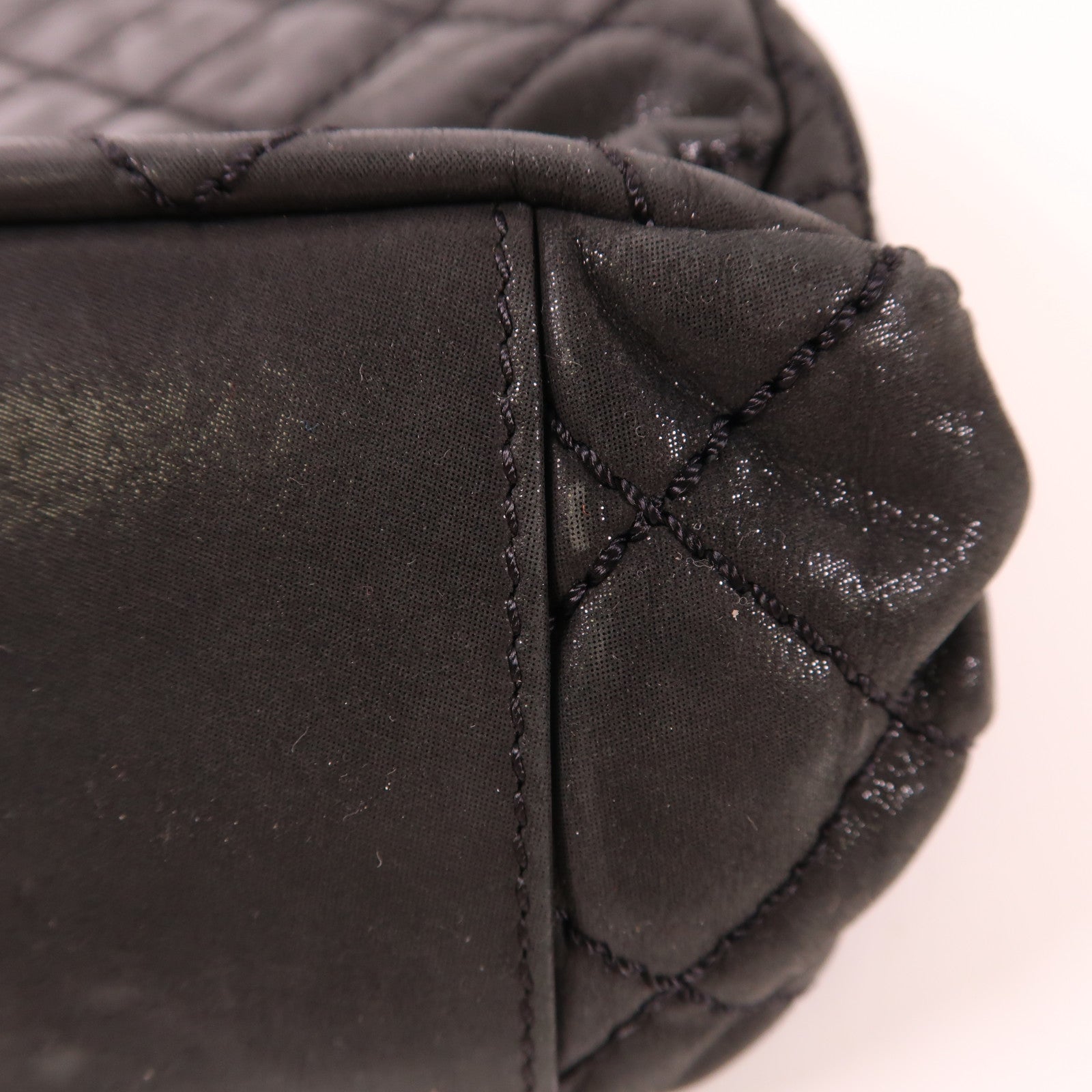 CHANEL CC SHW Chain Shoulder Bag Leather Black