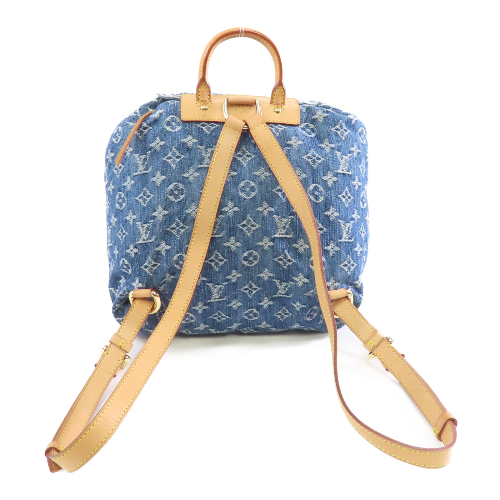 LOUIS VUITTON Monogram Denim Sac A Dos PM金扣背包藍色