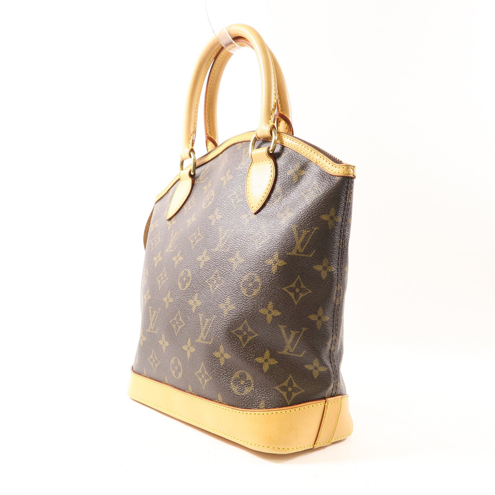 LOUIS VUITTON Monogram Lockit金扣手挽袋啡色