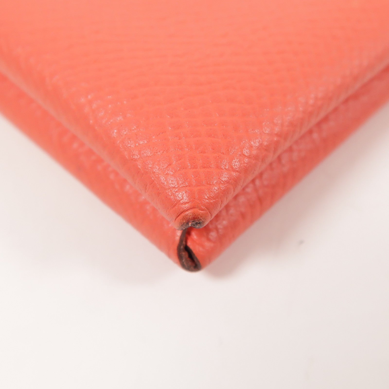 HERMES PHW Calvi Card Case/Card Holder Epsom Leather Red