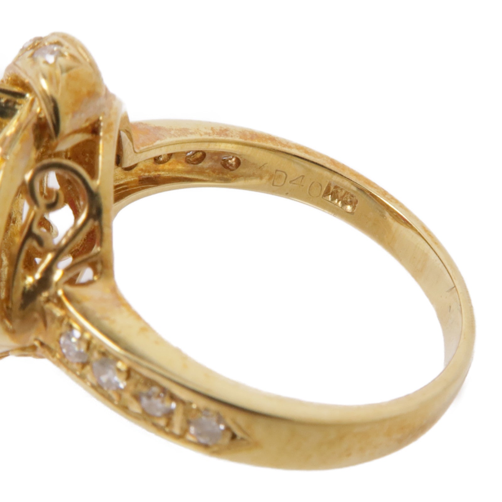 JEWELRY 18K黃金Ruby Ring紅寶石/鑽石戒指US#5