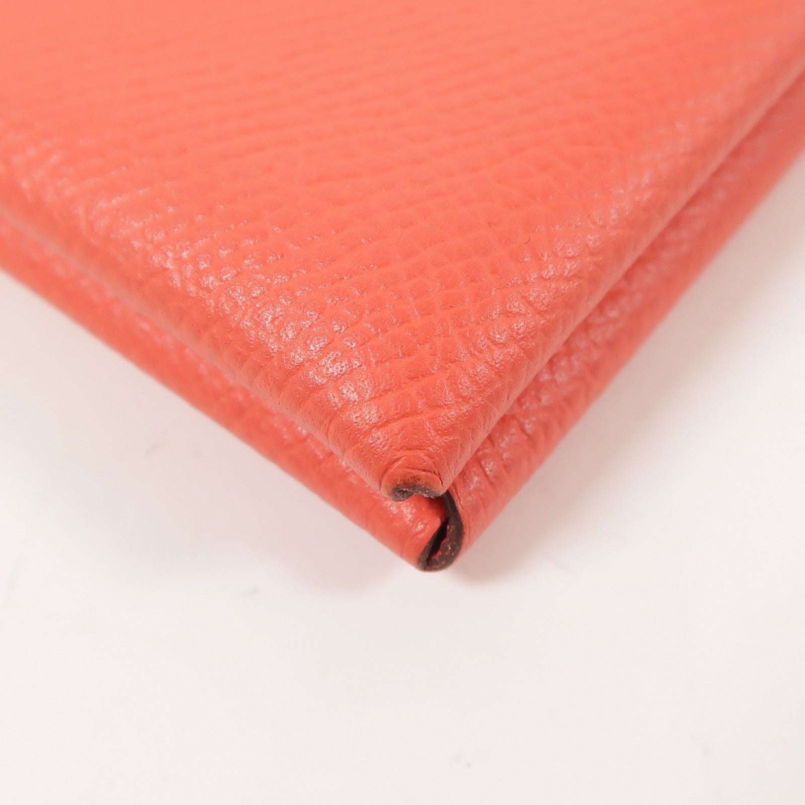 HERMES PHW Calvi Card Case/Card Holder Epsom Leather Red