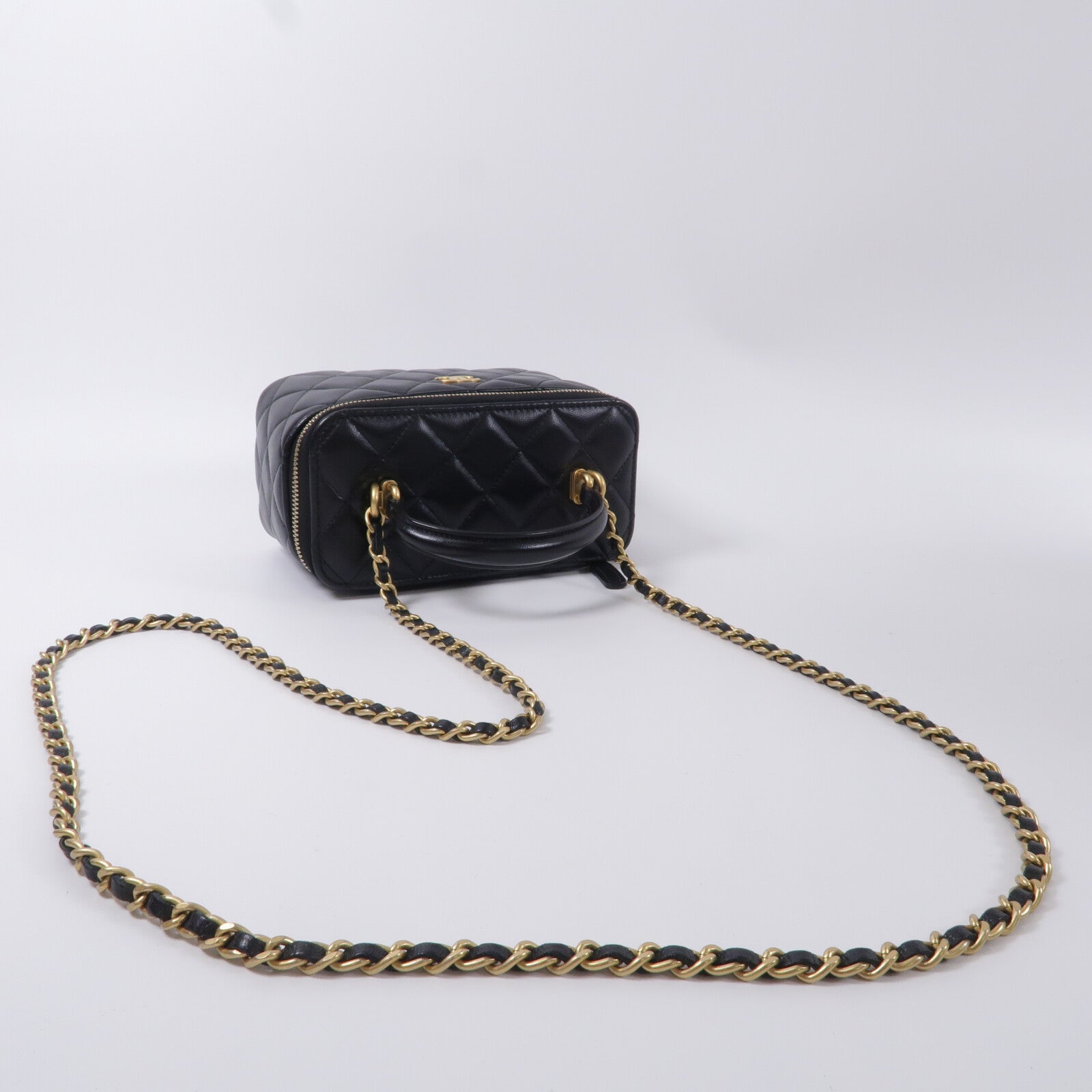 CHANEL 羊皮皮革Top Handle Vanity Case手挽肩背兩用袋