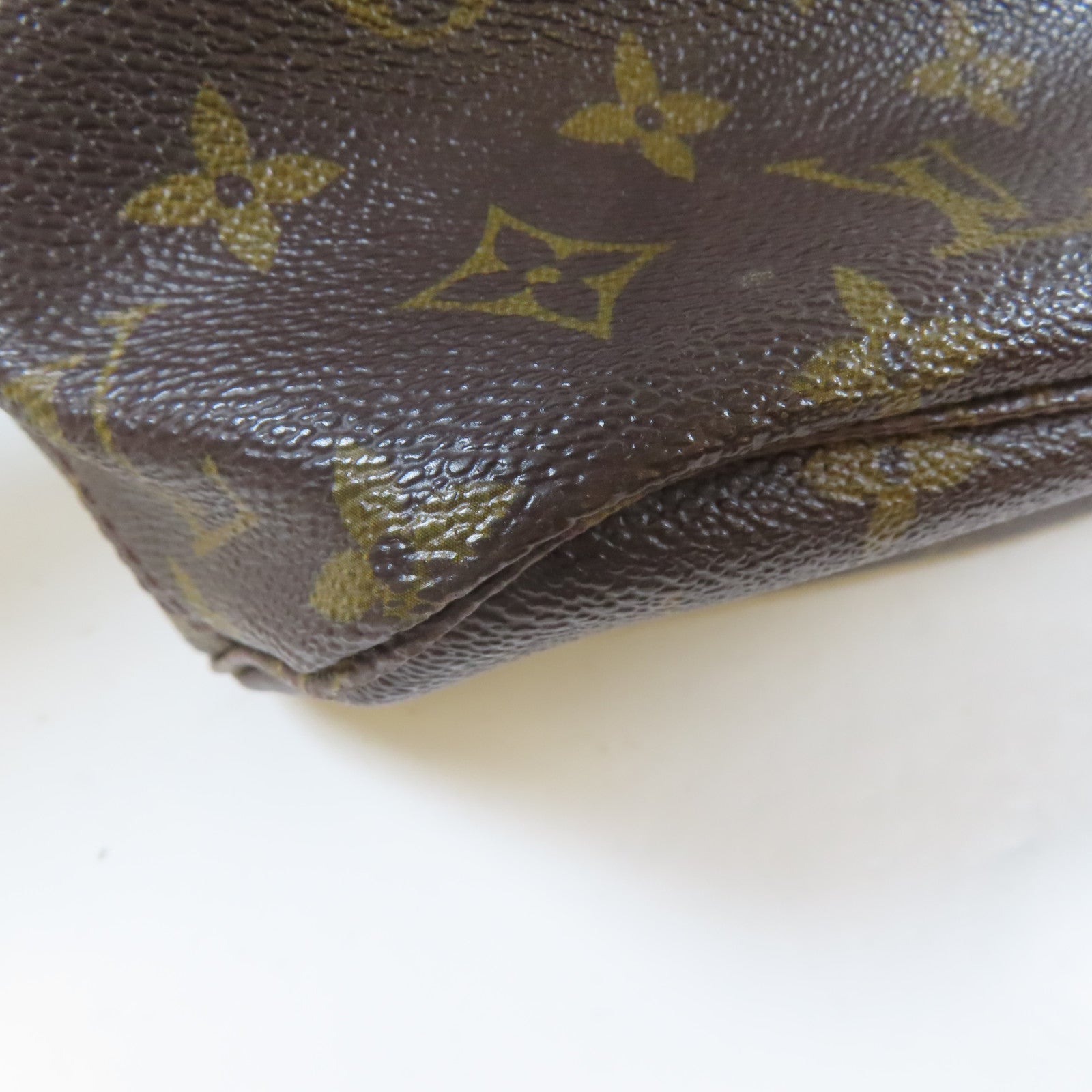 LOUIS VUITTON Monogram Neverfull PM金扣手挽袋啡色