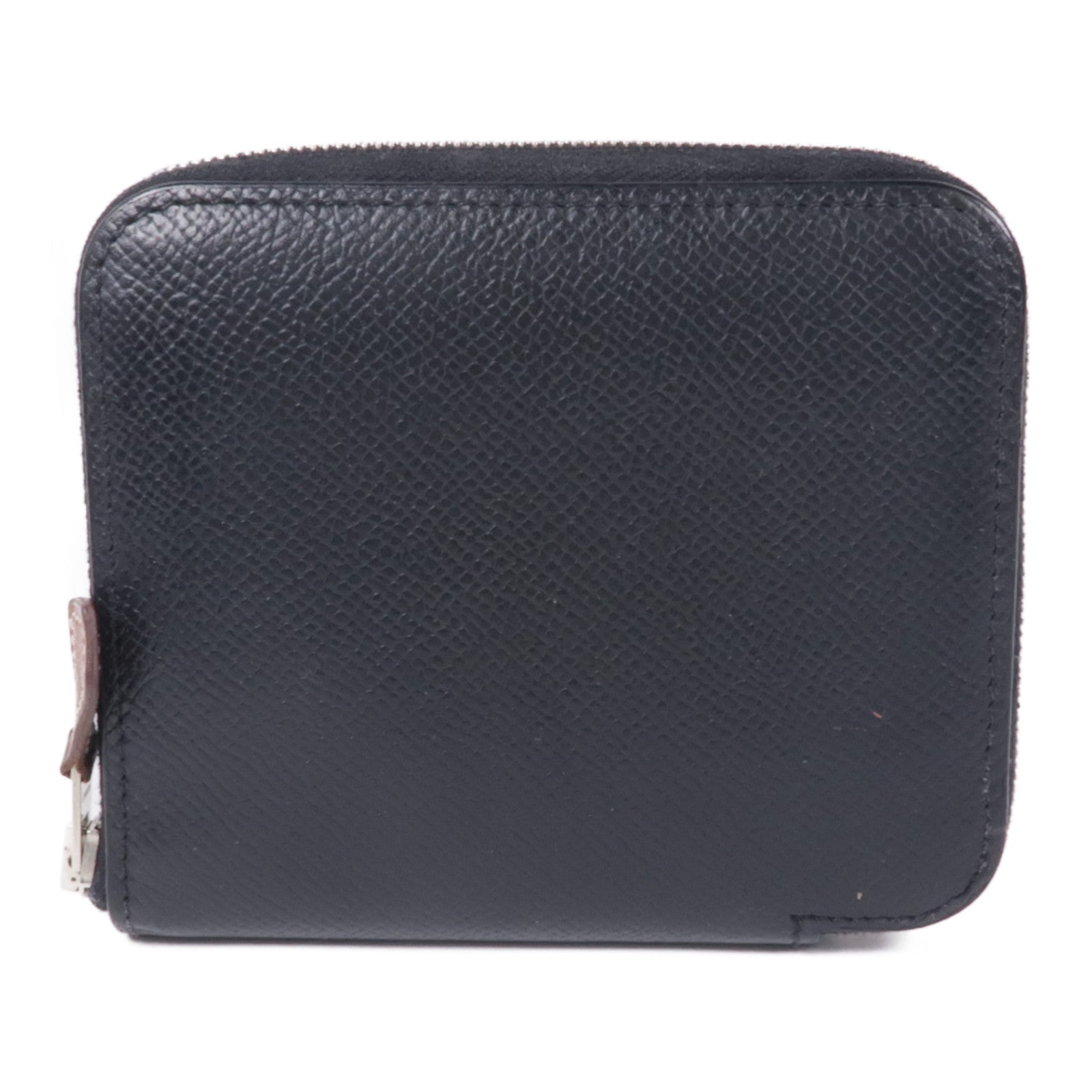 HERMES Epsom皮革Azap Silk In Compact銀扣錢包Noir