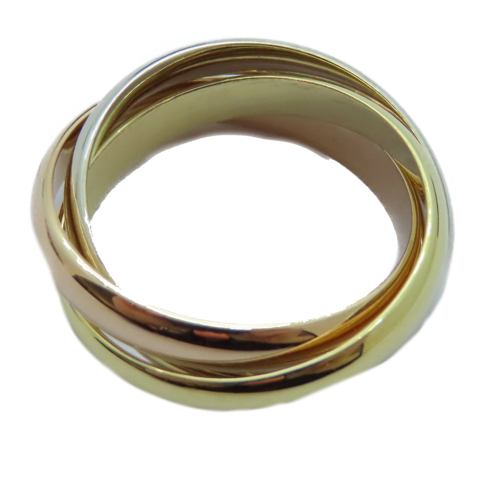 CARTIER 18K黃金/白金/玫瑰金Trinity戒指Cartier#56/US#7.5