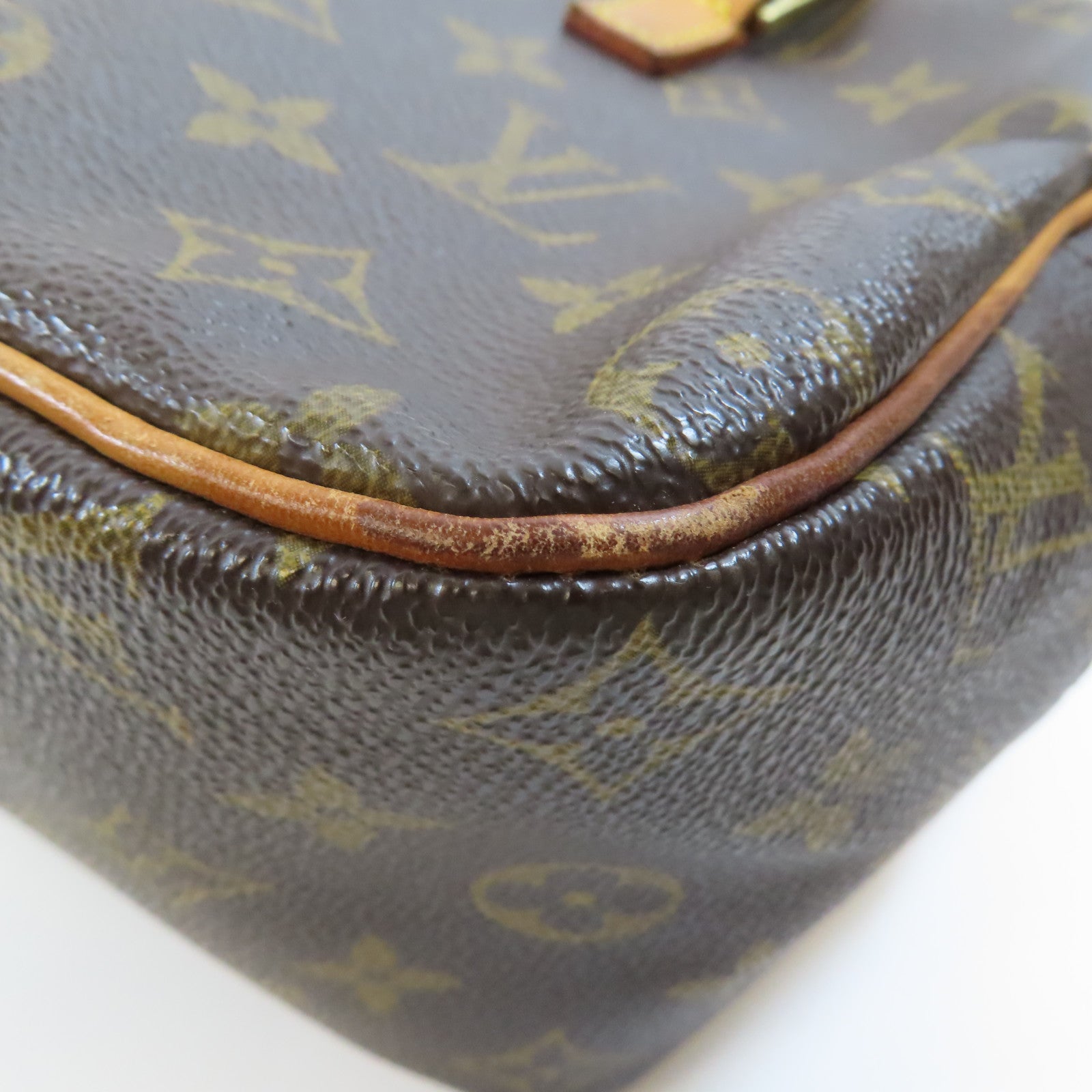 LOUIS VUITTON Monogram Cite金扣肩背袋棕色