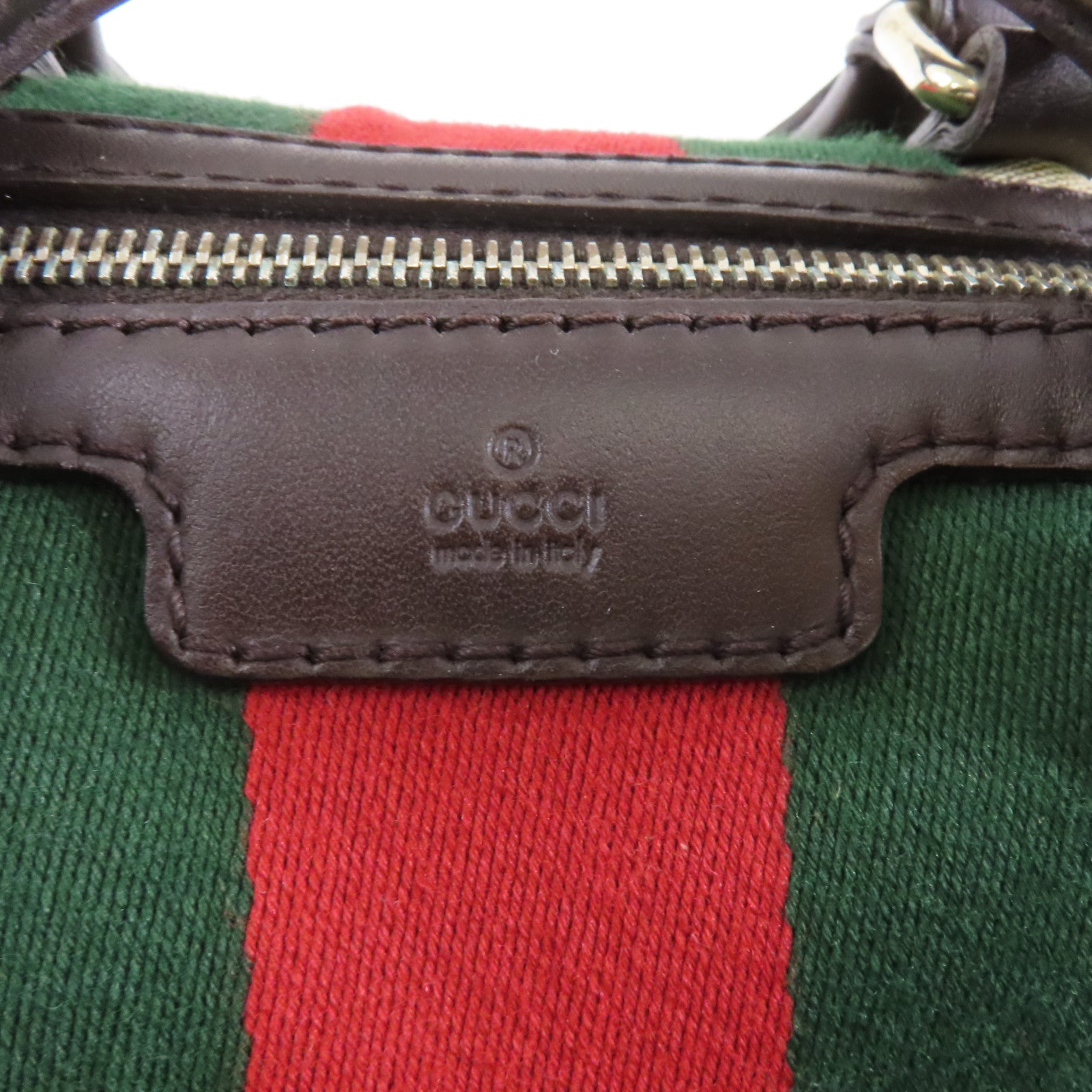 GUCCI 【激減優惠】帆布/皮革2 Way Boston Bag金扣手挽肩背兩用袋啡色