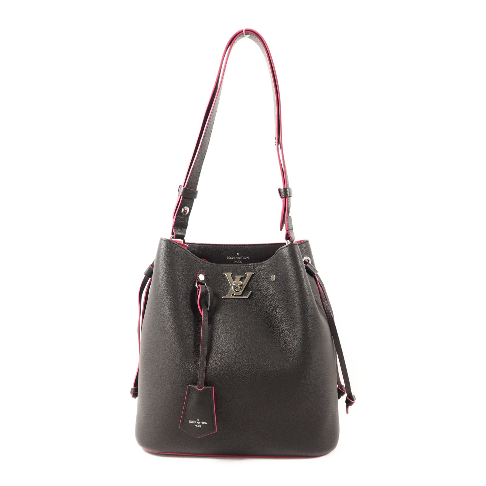 LOUIS VUITTON 牛皮皮革Lockme Bucket銀扣肩背袋