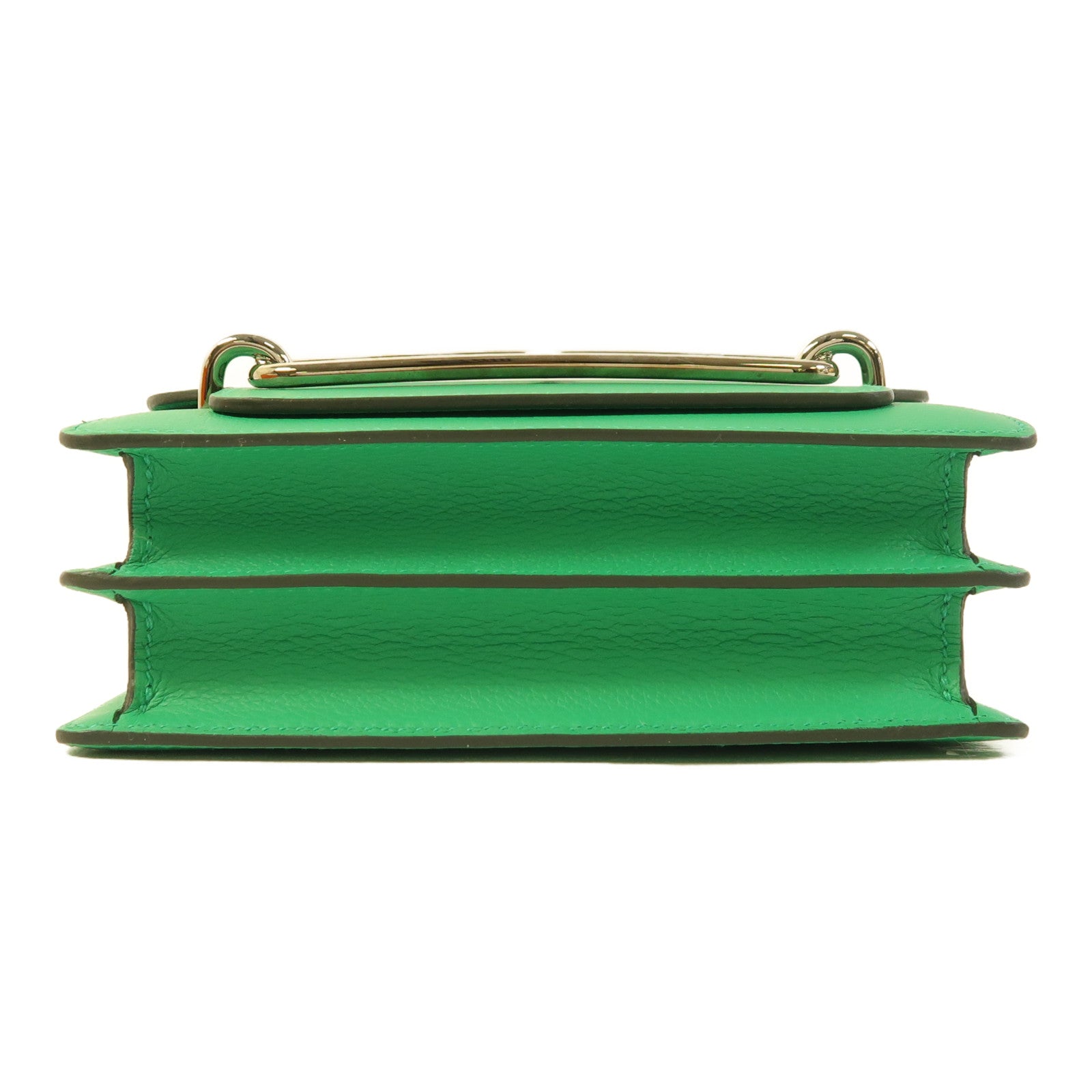 HERMES Evercolor皮革Roulis Mini銀扣肩背袋Menthe