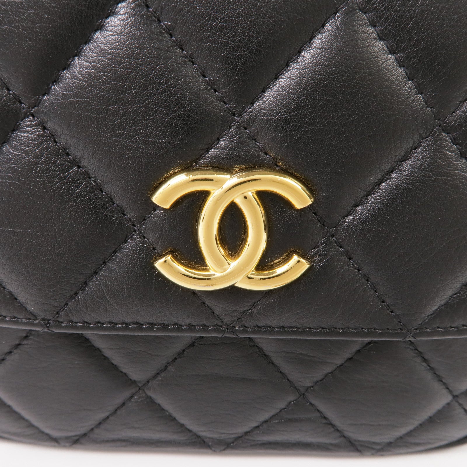 CHANEL 牛皮皮革2 Way Shoulder金扣手挽肩背兩用袋