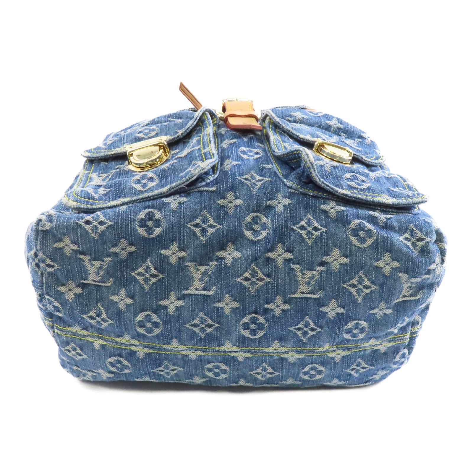 LOUIS VUITTON Monogram Denim Sac A Dos PM金扣背包藍色
