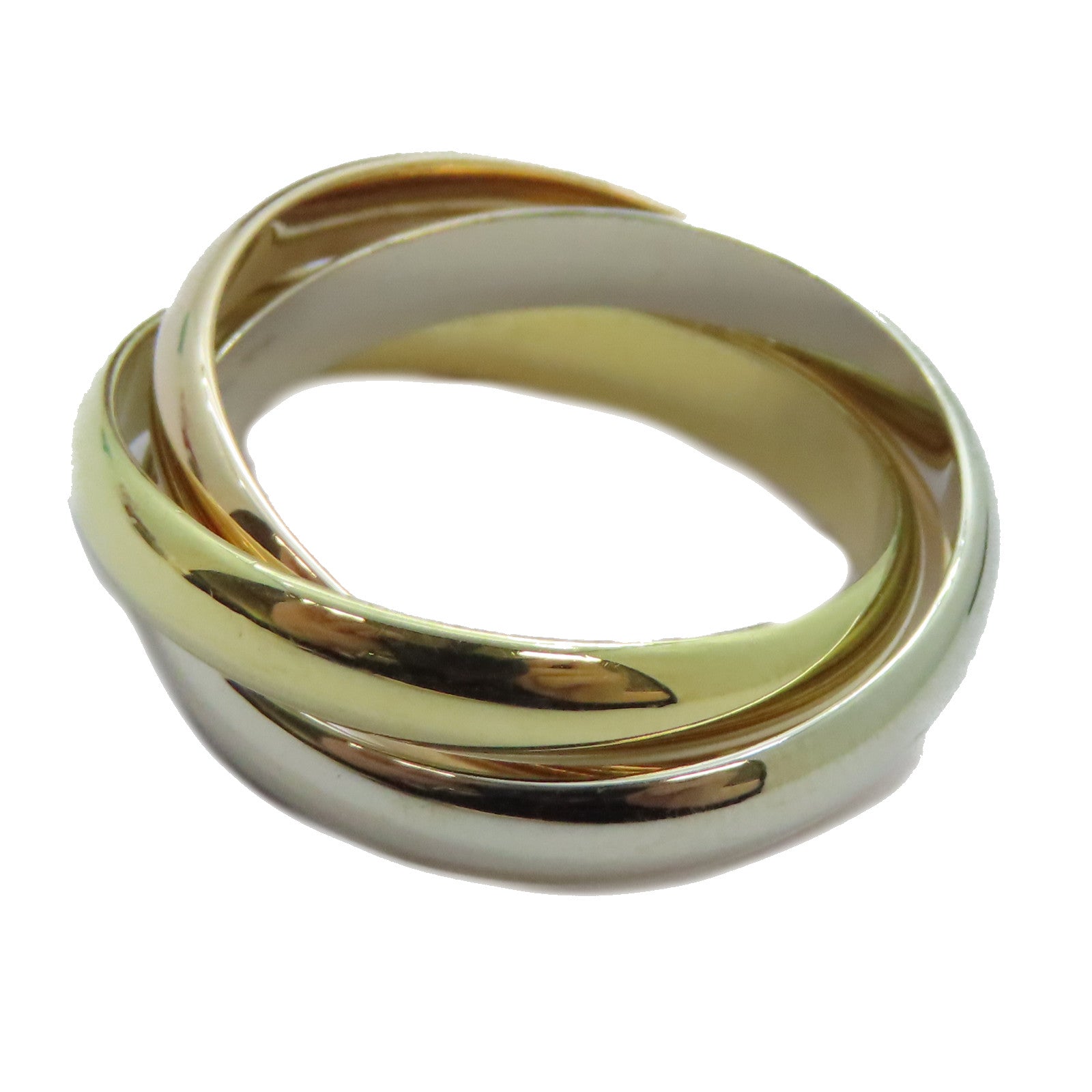 CARTIER 18K黃金/白金/玫瑰金Trinity戒指Cartier#56/US#7.5