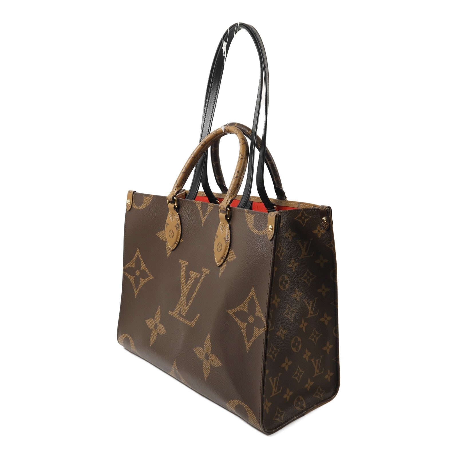 LOUIS VUITTON Monogram Giant/Monogram Reverse On The Go MM金扣手挽肩背兩用袋