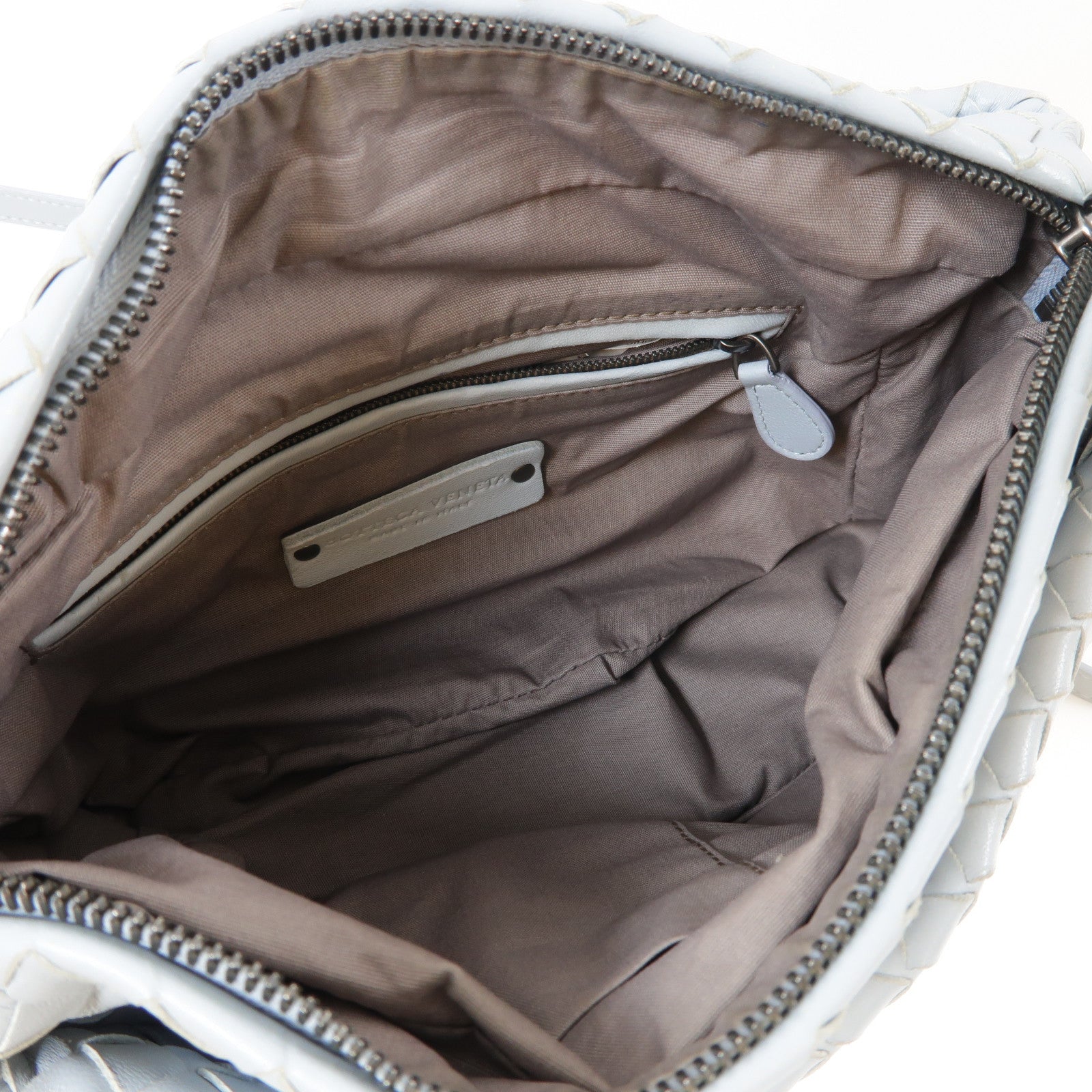 BOTTEGA VENETA 織紋羊皮皮革Shoulder Bag肩背袋藍色