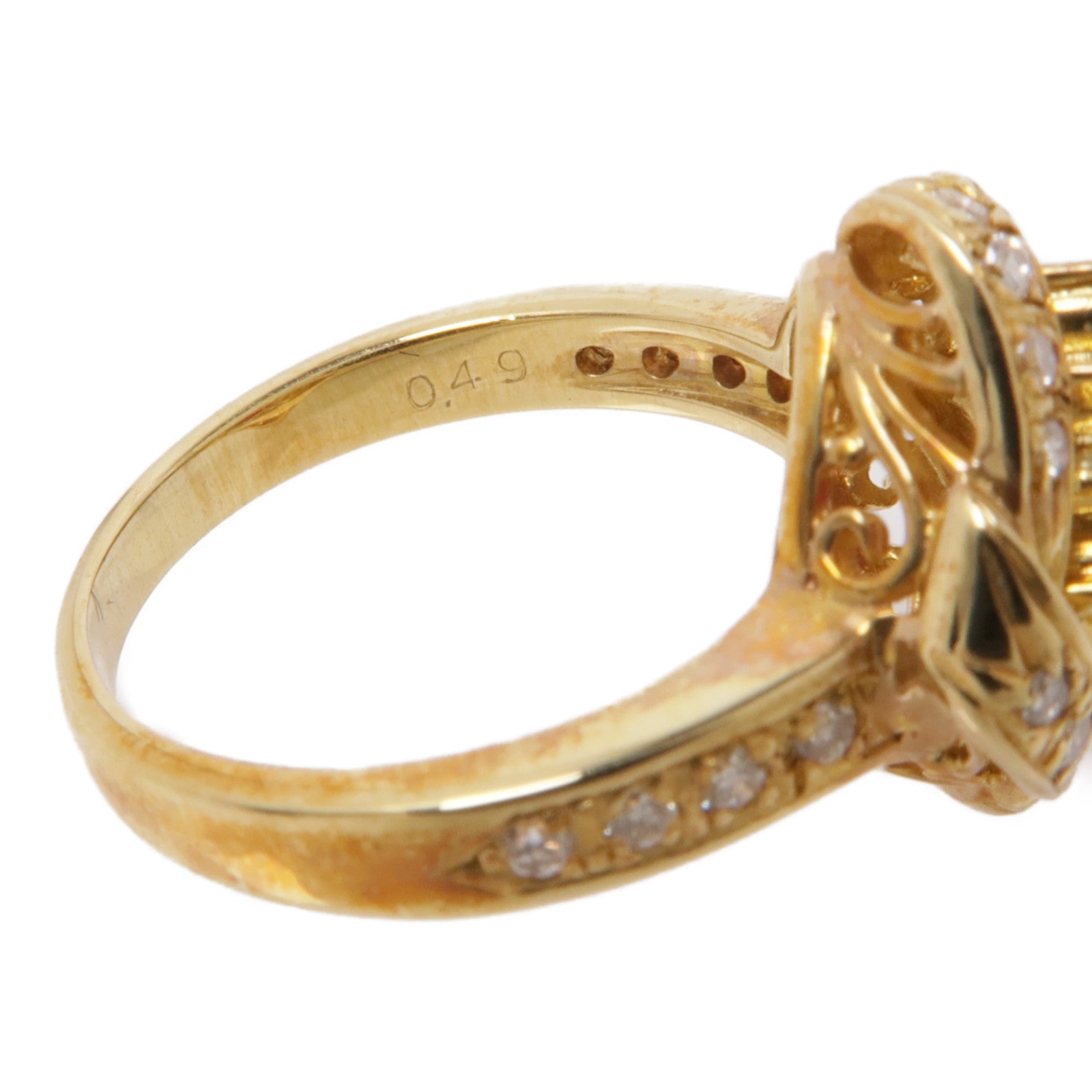 JEWELRY 18K黃金Ruby Ring紅寶石/鑽石戒指US#5