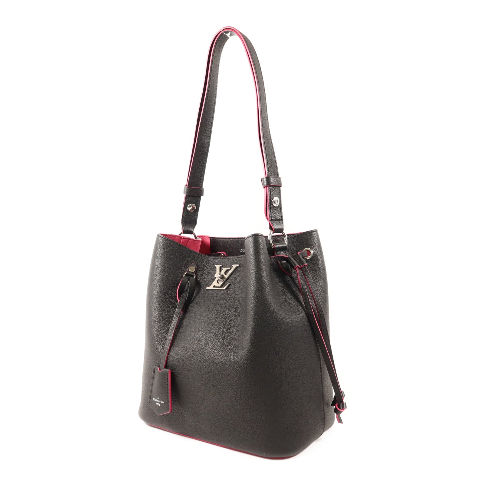 LOUIS VUITTON 牛皮皮革Lockme Bucket銀扣肩背袋