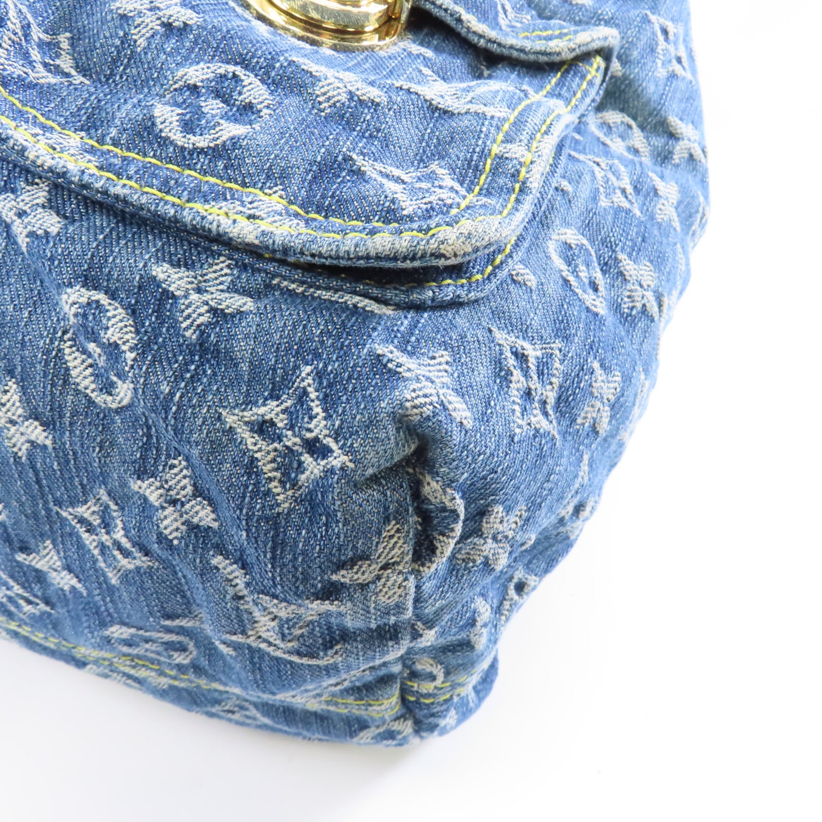 LOUIS VUITTON Monogram Denim Sac A Dos PM金扣背包藍色