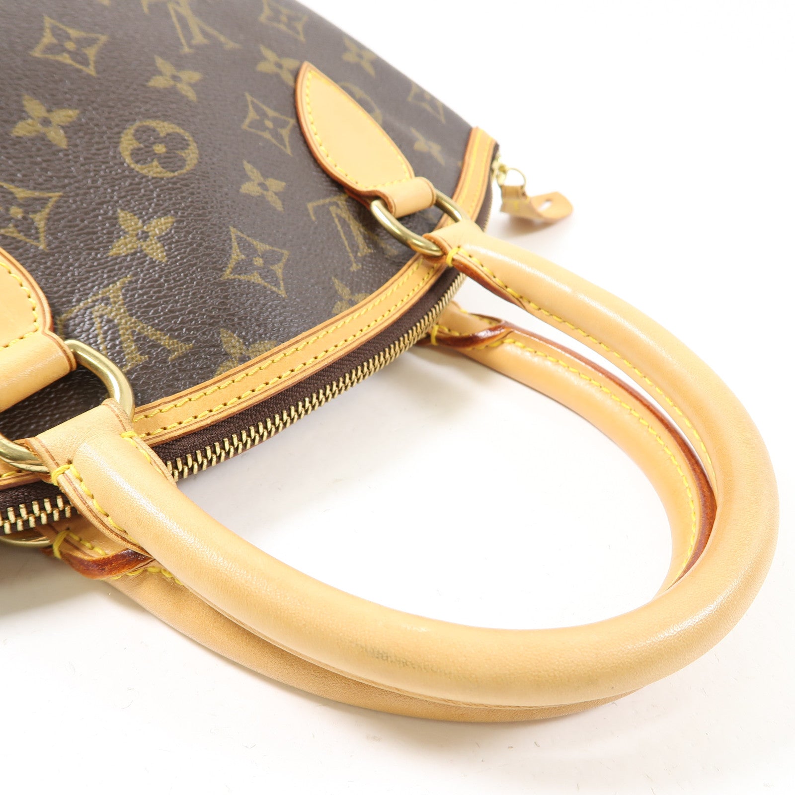 LOUIS VUITTON Monogram Lockit金扣手挽袋啡色