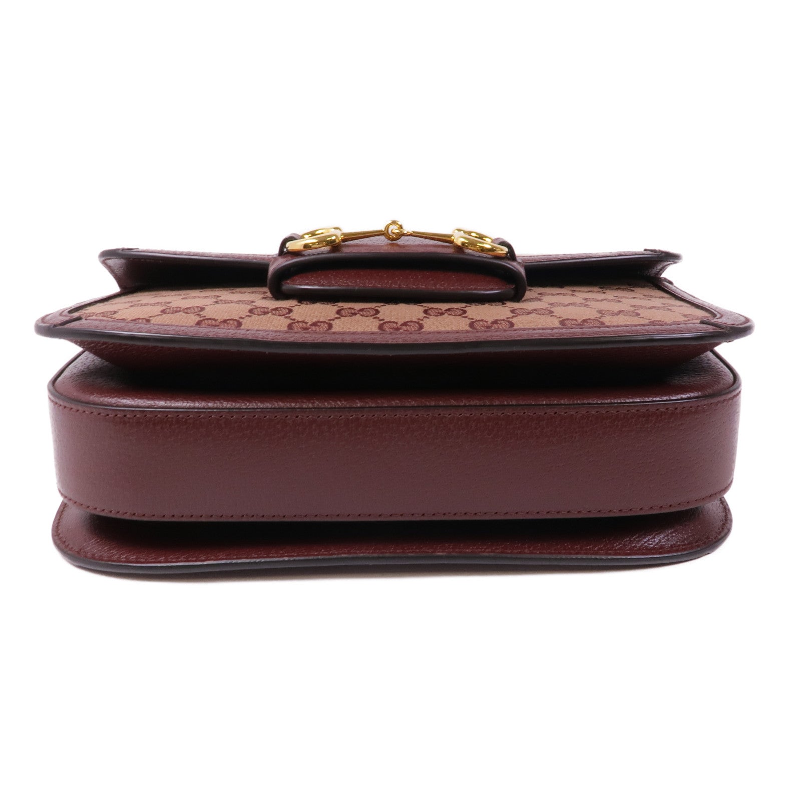 GUCCI 塗層帆布Horsebit 1955金扣肩背袋