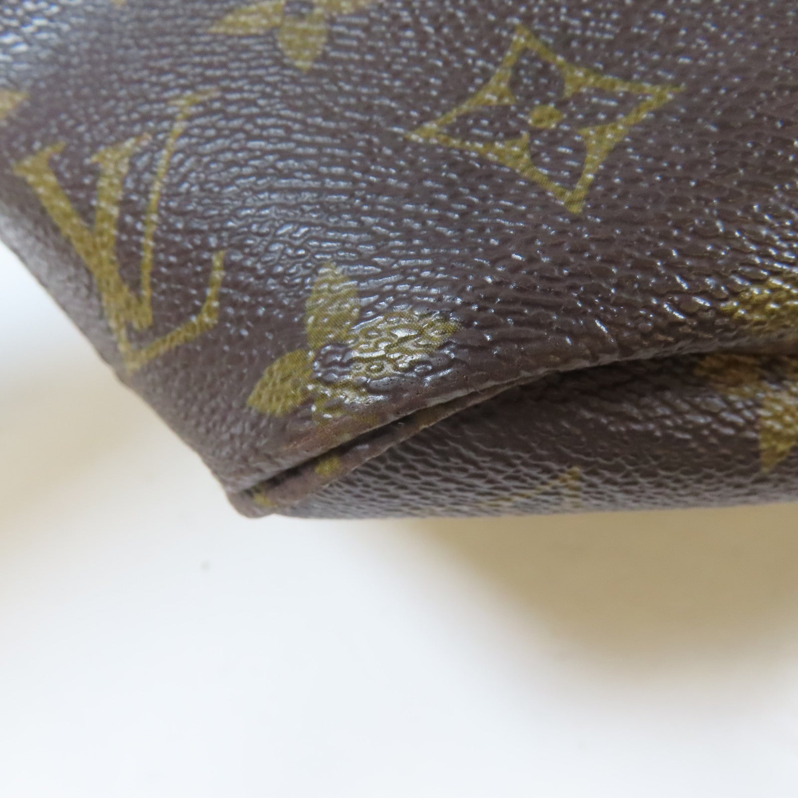 LOUIS VUITTON Monogram Neverfull PM金扣手挽袋啡色