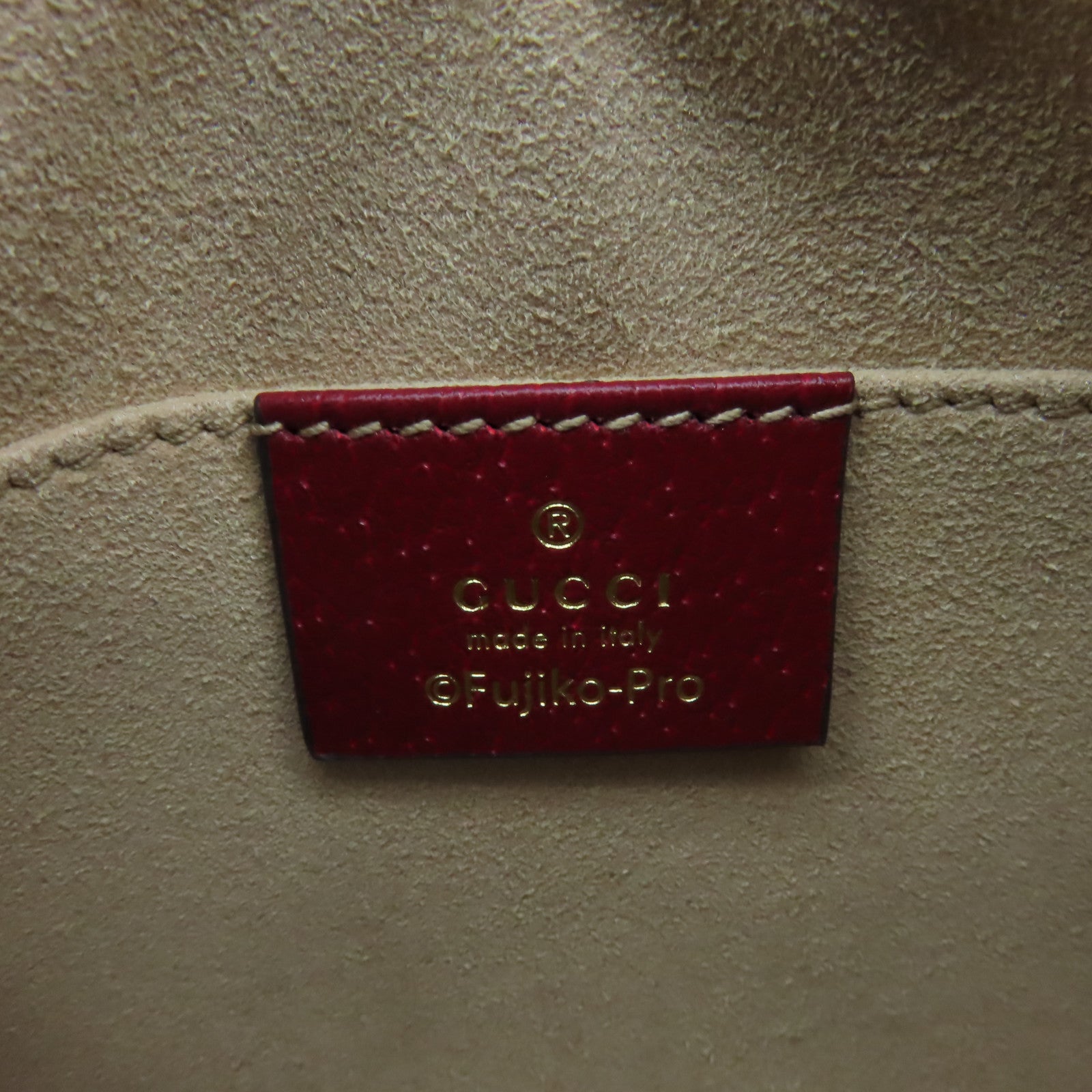 GUCCI 【激減優惠】塗層帆布Doraemon Mini Shoulder Bag金扣肩背袋啡色/酒紅色