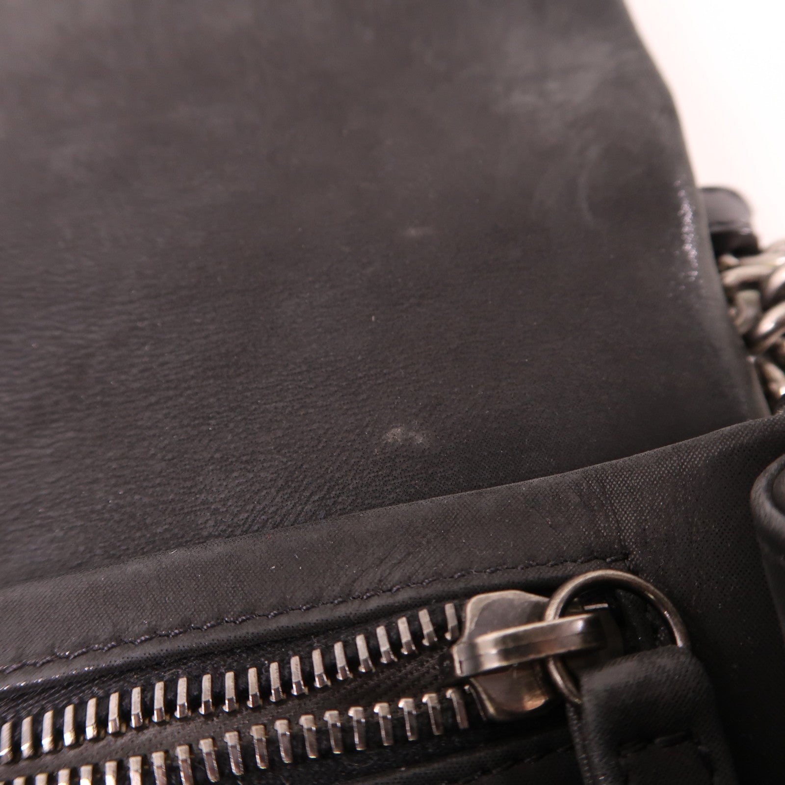 CHANEL CC SHW Chain Shoulder Bag Leather Black