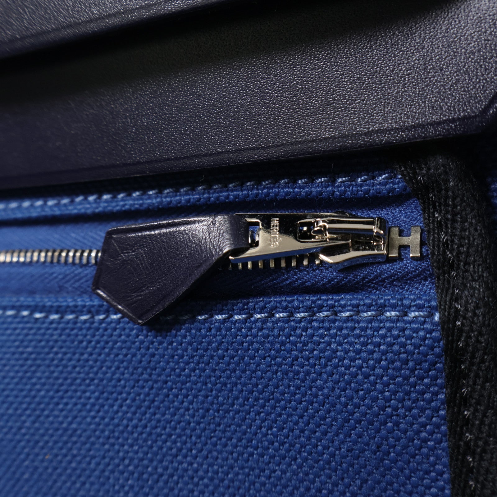 HERMES 帆布Herbag PM手挽肩背兩用袋Bleu Outremer