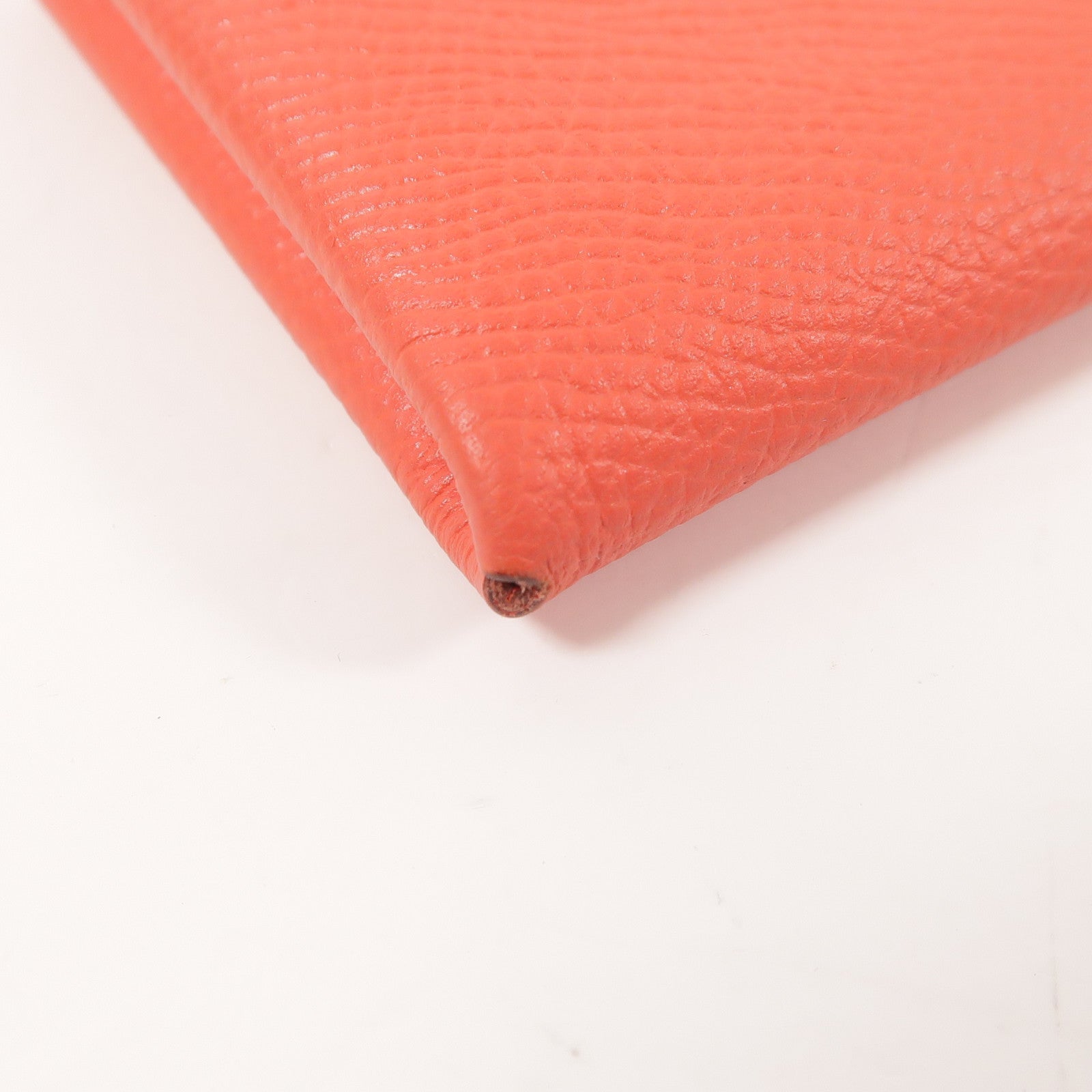 HERMES PHW Calvi Card Case/Card Holder Epsom Leather Red
