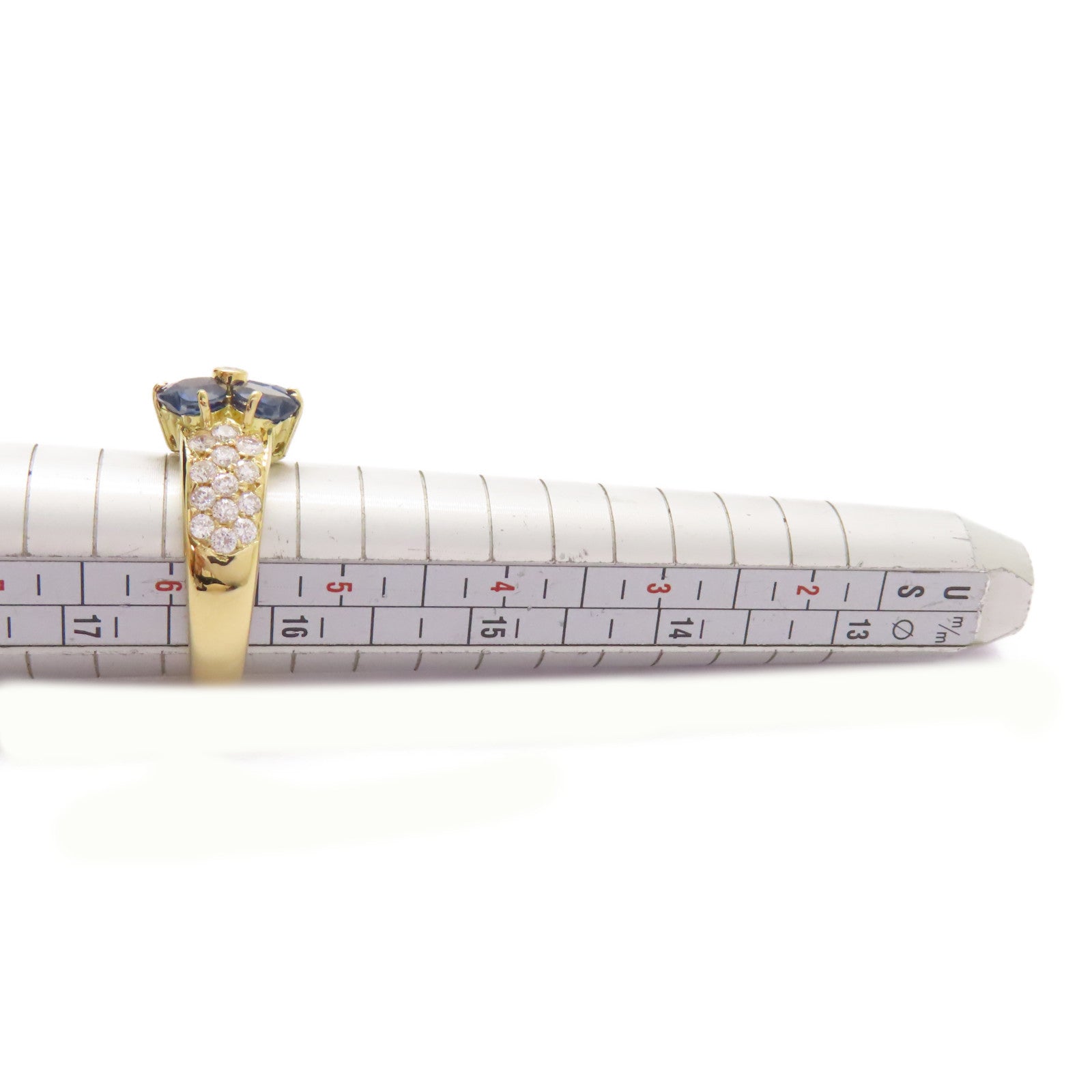 JEWELRY 【激減優惠】18K黃金/2.32ct藍寶石/0.64ct鑽石Sapphire Ring戒指US#5.75