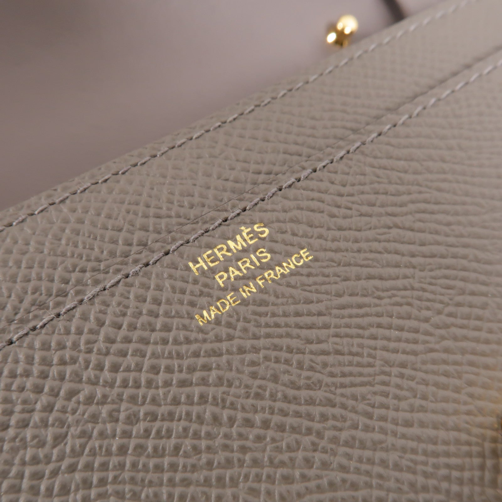 HERMES Epsom皮革Constance To Go肩背袋Gris Meyer