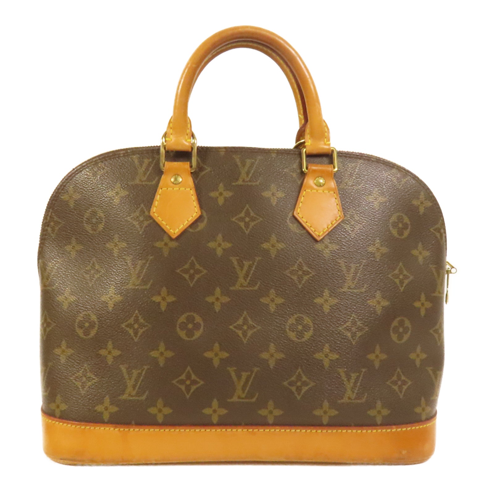 LOUIS VUITTON Monogram Alma金扣手挽袋棕色