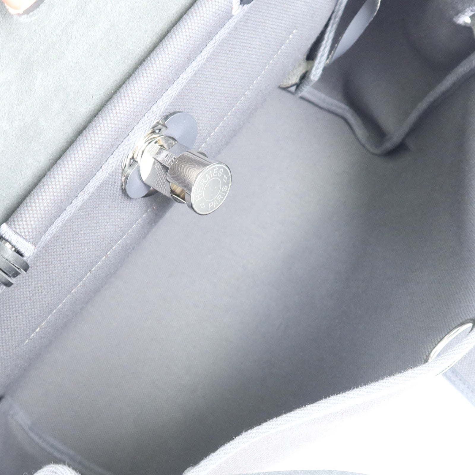 HERMES 帆布Herbag 31銀扣手挽肩背兩用袋Ardoise