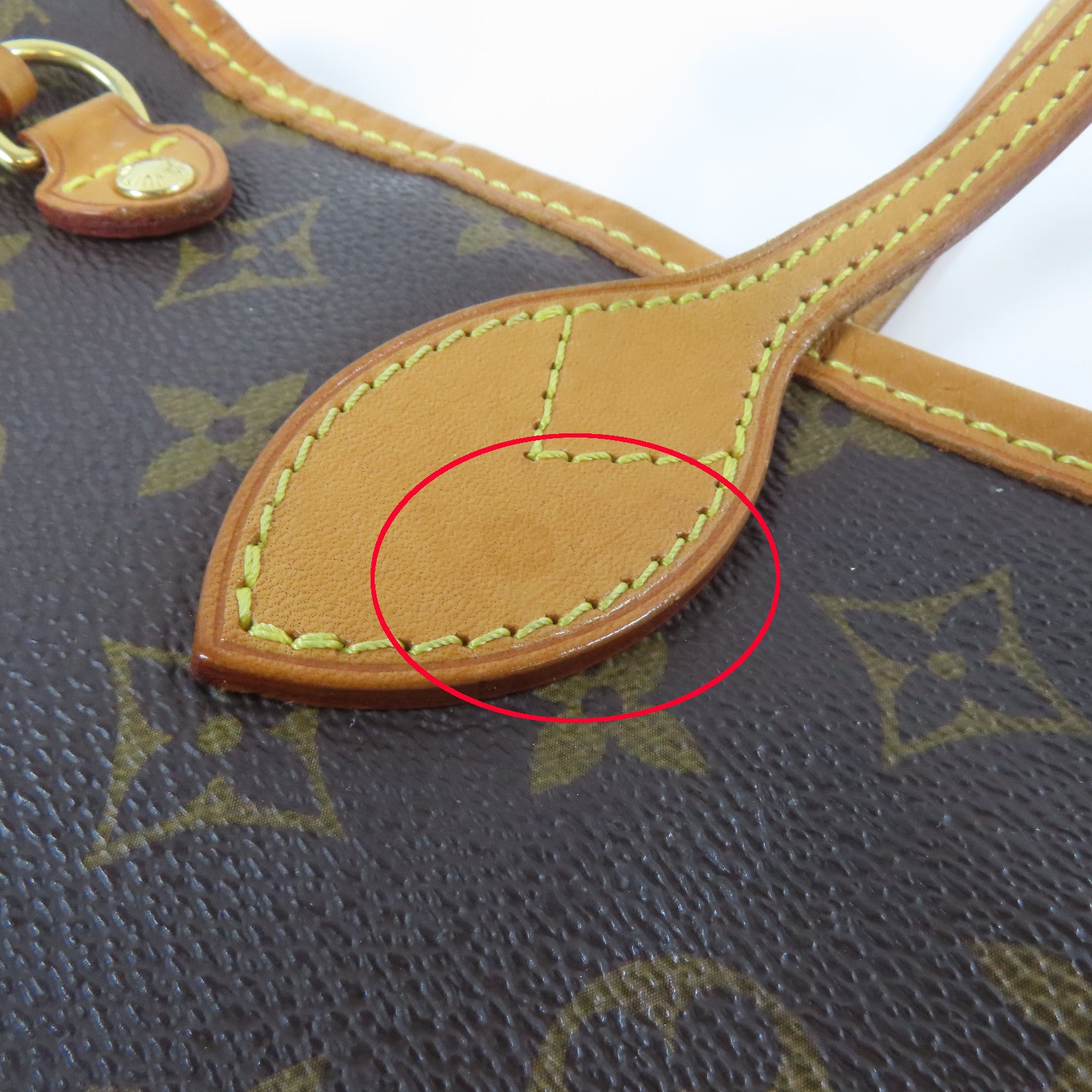 LOUIS VUITTON Monogram Neverfull PM金扣手挽袋啡色