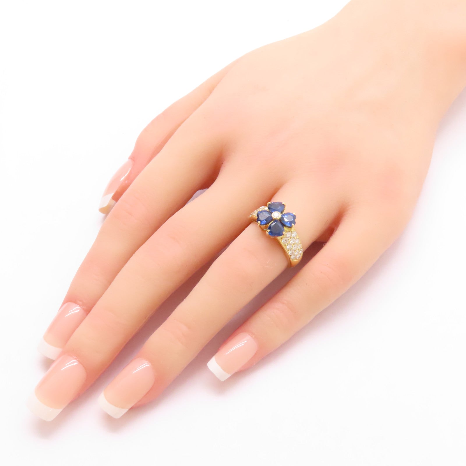 JEWELRY 【激減優惠】18K黃金/2.32ct藍寶石/0.64ct鑽石Sapphire Ring戒指US#5.75