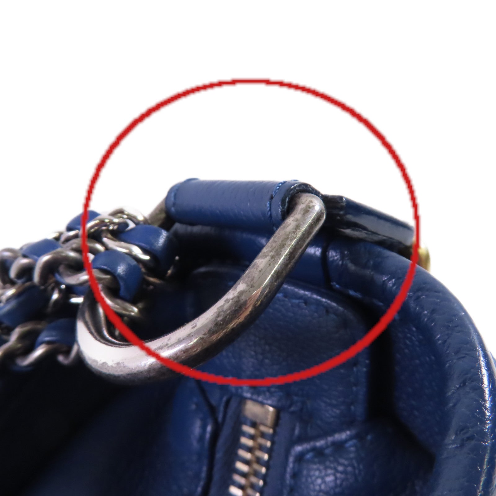 CHANEL 【激減優惠】菱格羊皮皮革Gabrielle MM Chain Shoulder Bag金扣鏈帶肩背袋藍色