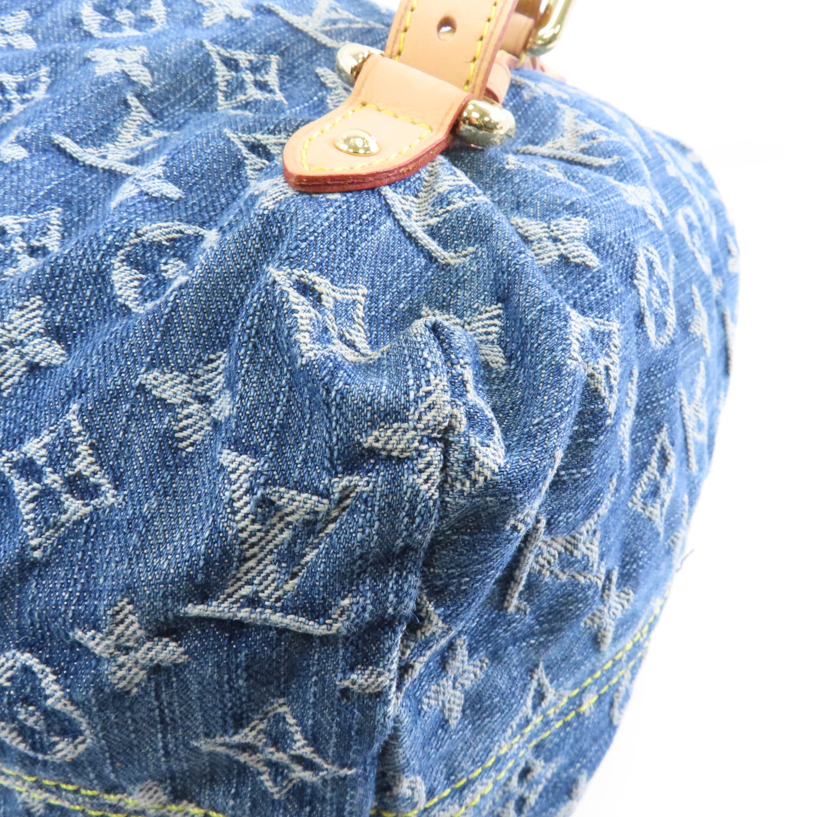LOUIS VUITTON Monogram Denim Sac A Dos PM金扣背包藍色