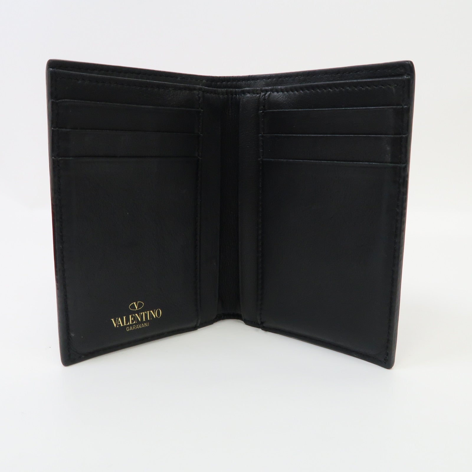 Valentino 牛皮皮革Rockstud Wallet錢包黑色