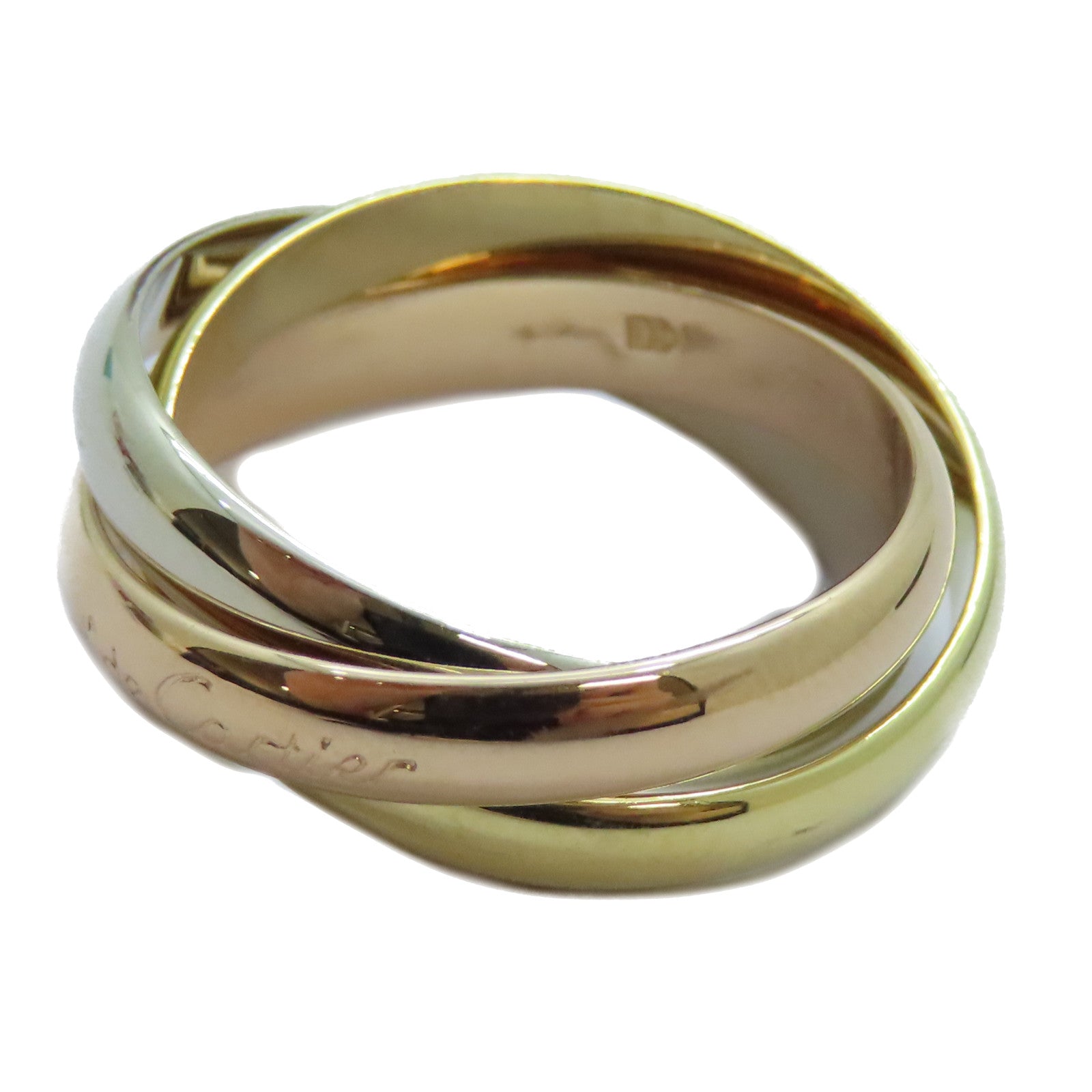 CARTIER 18K黃金/白金/玫瑰金Trinity戒指Cartier#56/US#7.5