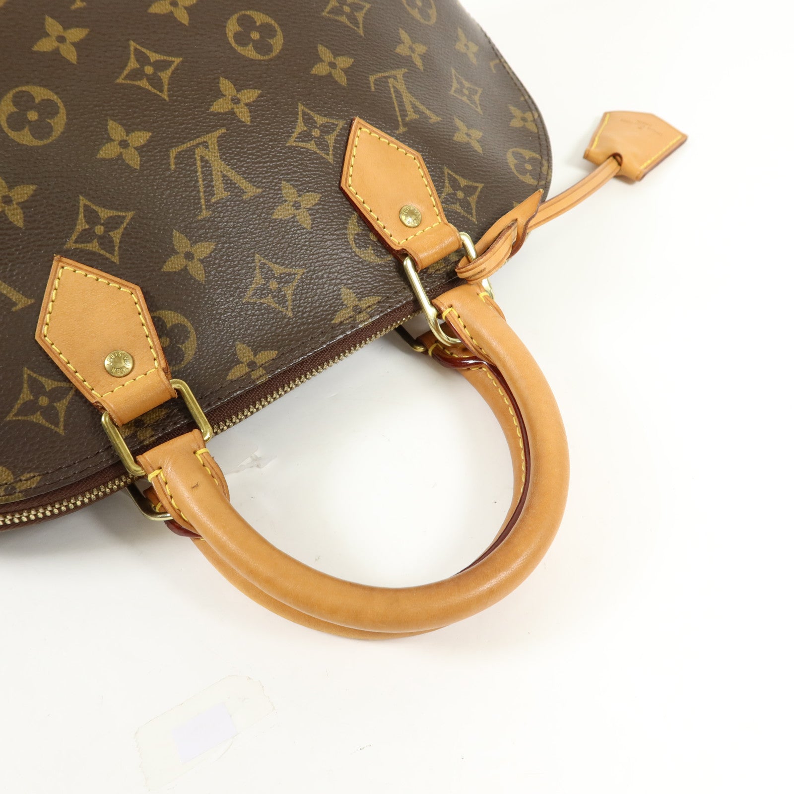LOUIS VUITTON Monogram Alma金扣手挽袋棕色