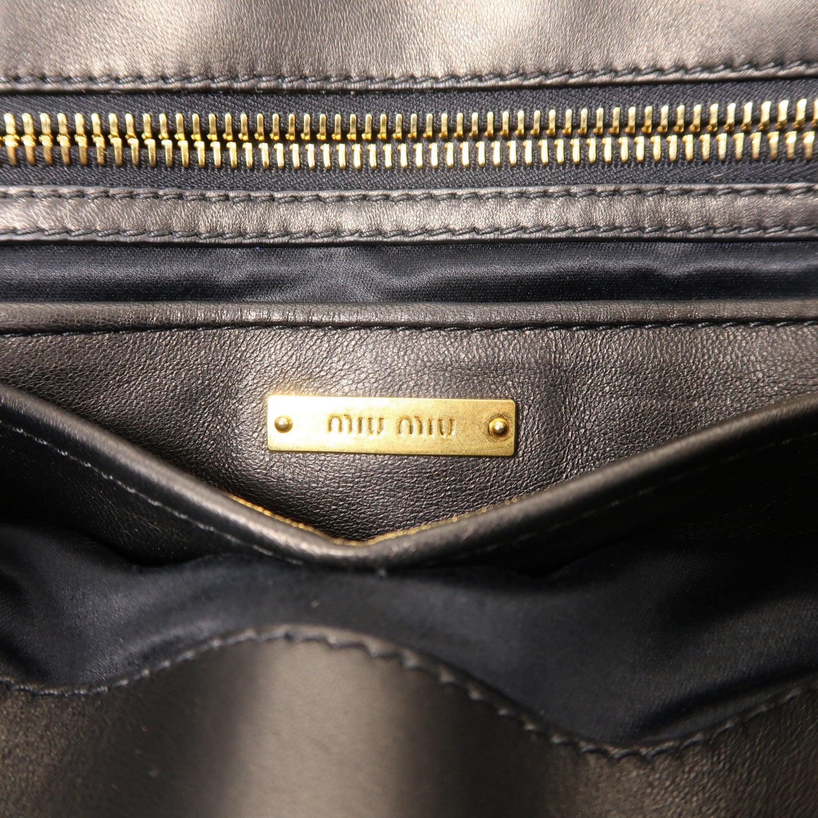 Miu Miu 羊皮皮革2 Way Shoulder金扣手挽肩背兩用袋