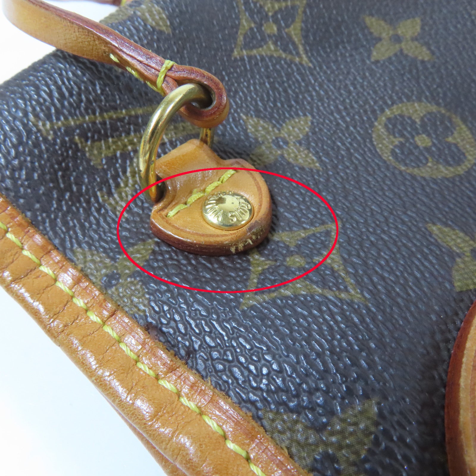 LOUIS VUITTON Monogram Neverfull PM金扣手挽袋啡色