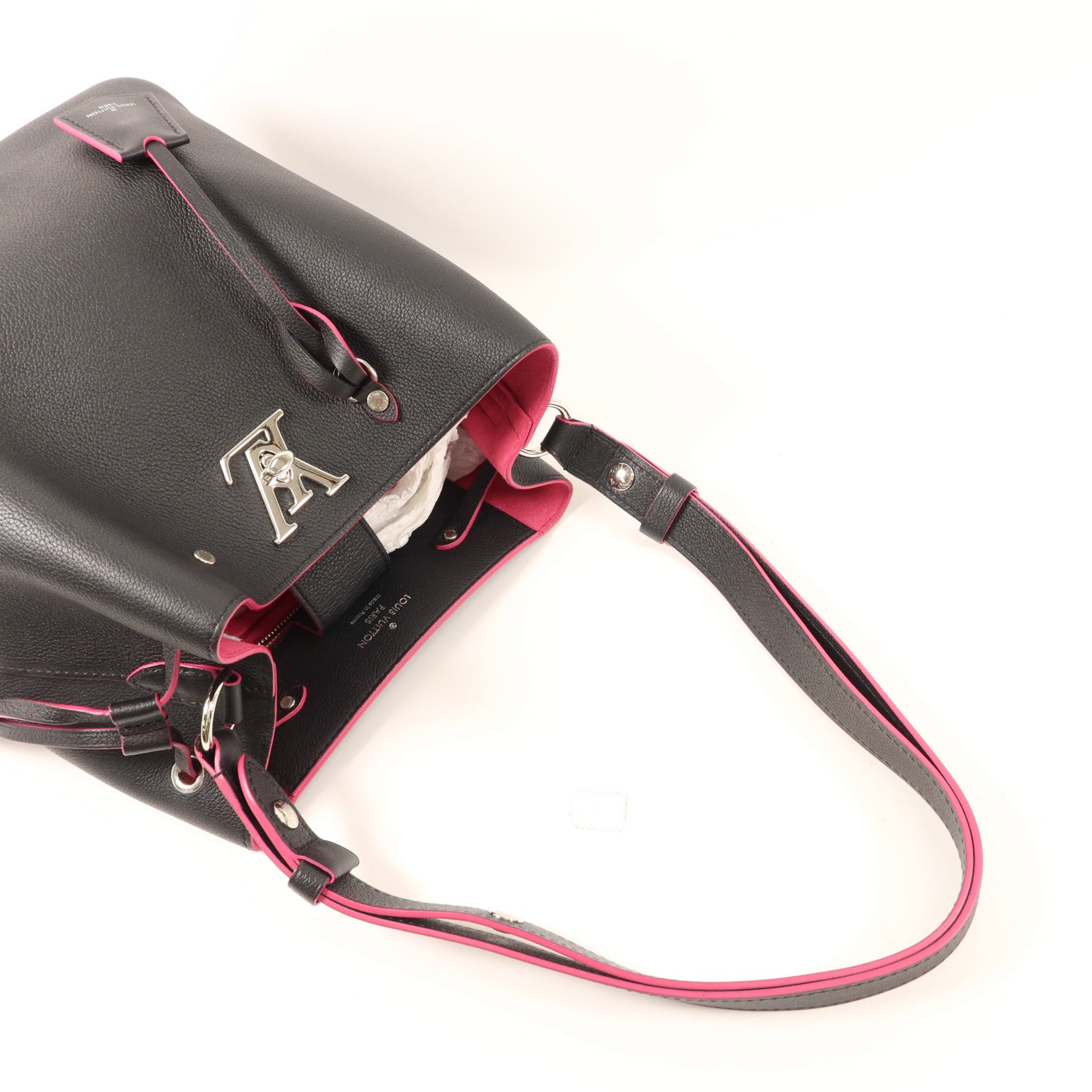 LOUIS VUITTON 牛皮皮革Lockme Bucket銀扣肩背袋