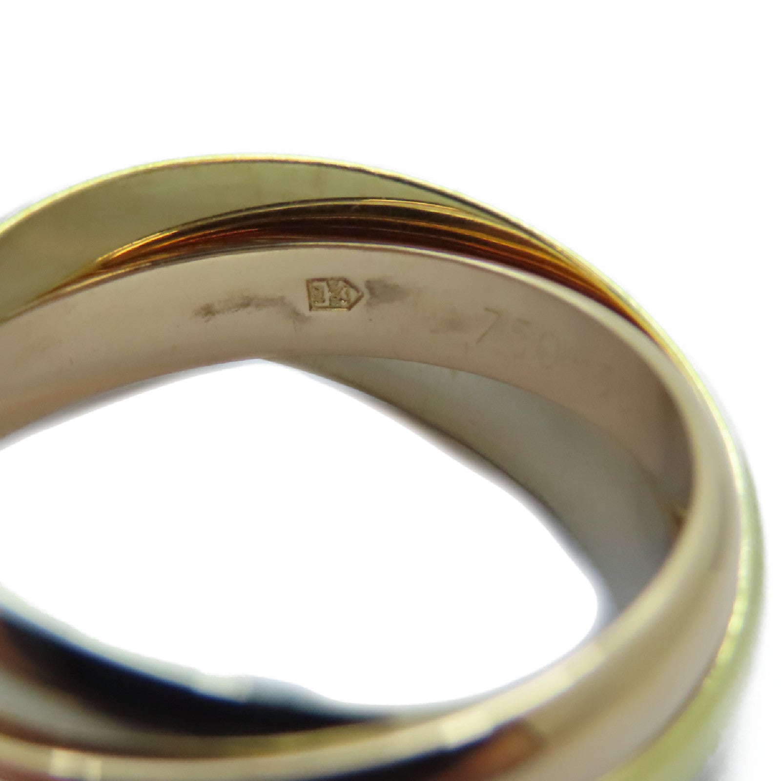CARTIER 18K黃金/白金/玫瑰金Trinity戒指Cartier#56/US#7.5