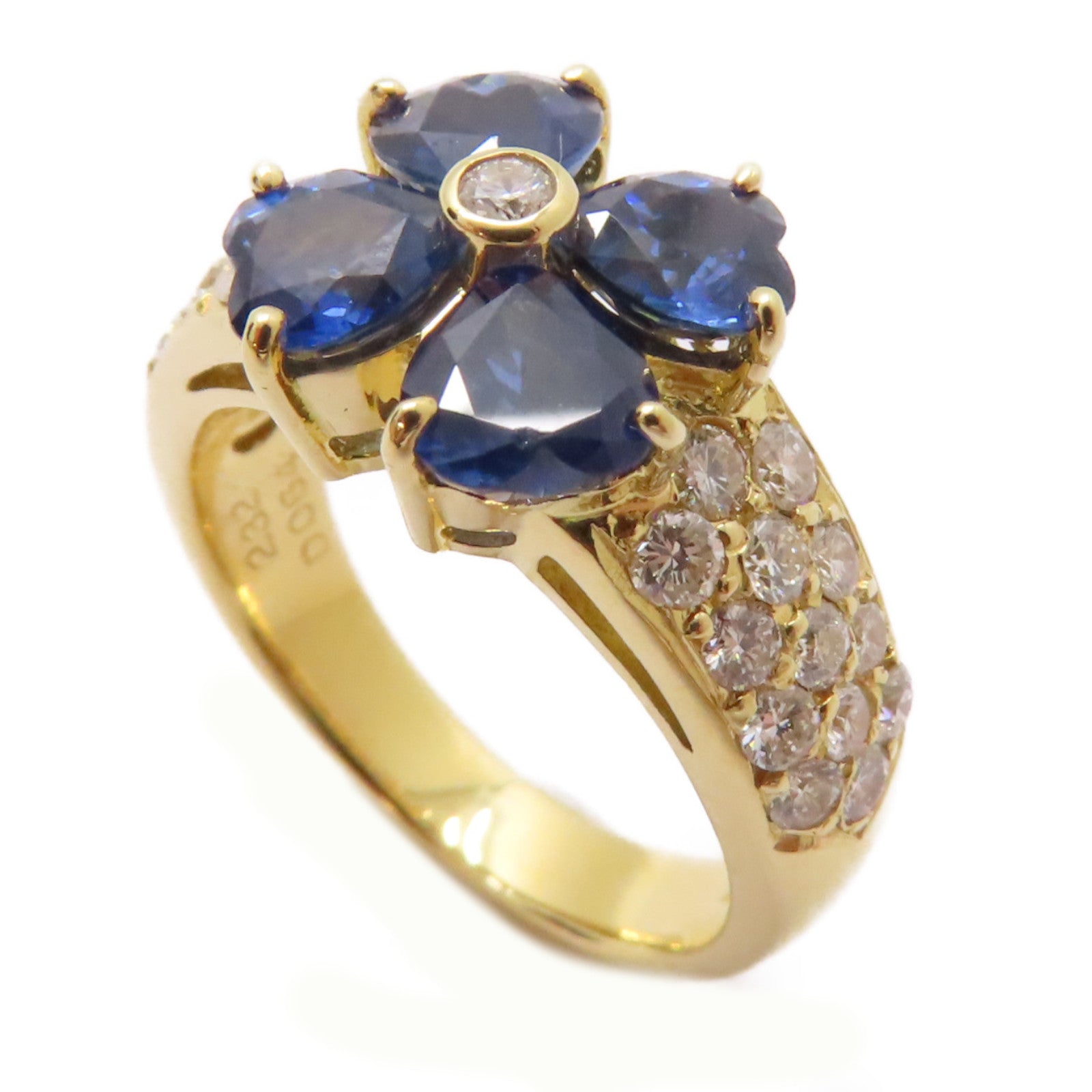 JEWELRY 【激減優惠】18K黃金/2.32ct藍寶石/0.64ct鑽石Sapphire Ring戒指US#5.75