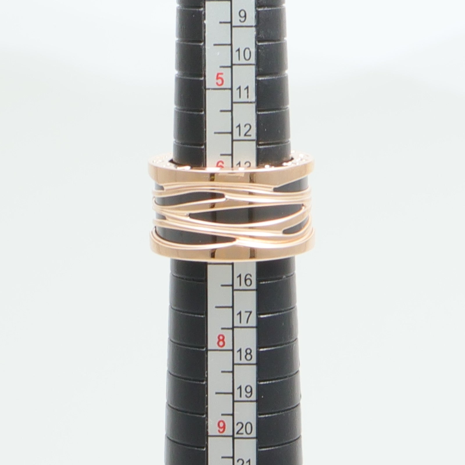 BVLGARI 18K玫瑰金B.Zerol Design Legend Ring琺瑯戒指